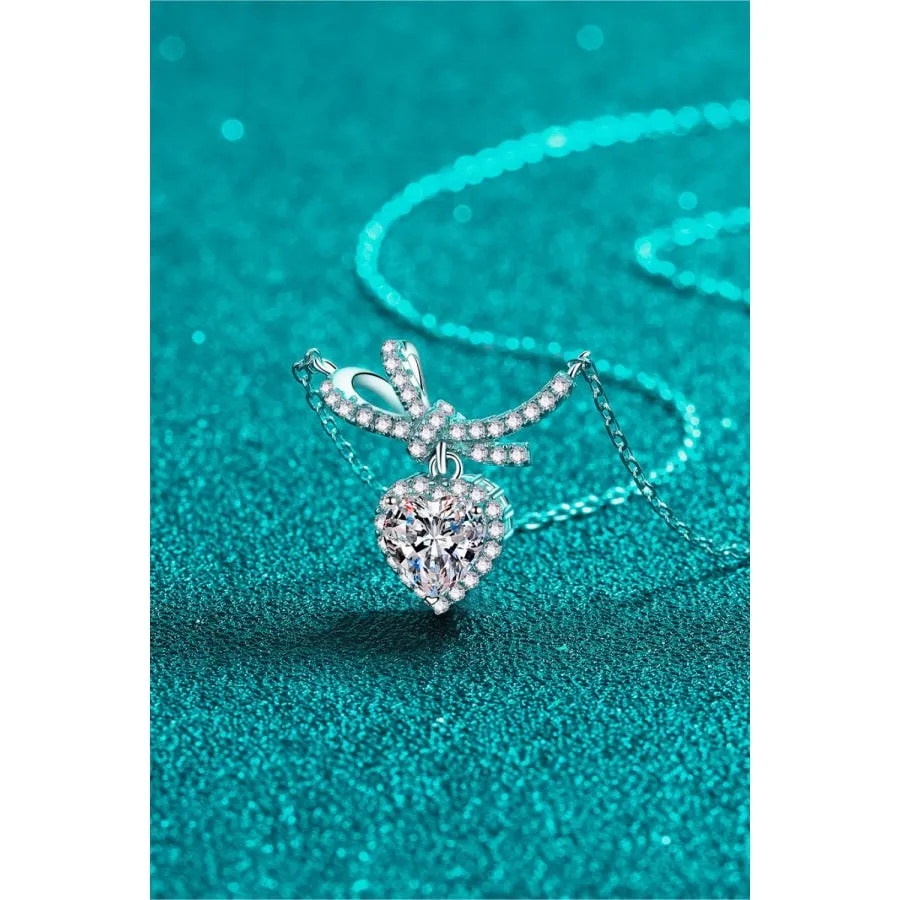 1 Carat Moissanite Heart Pendant Necklace