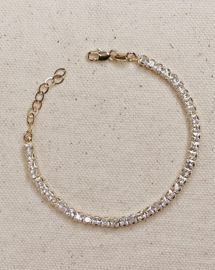 18k Gold Filled 3mm Cz Tennis Bracelet