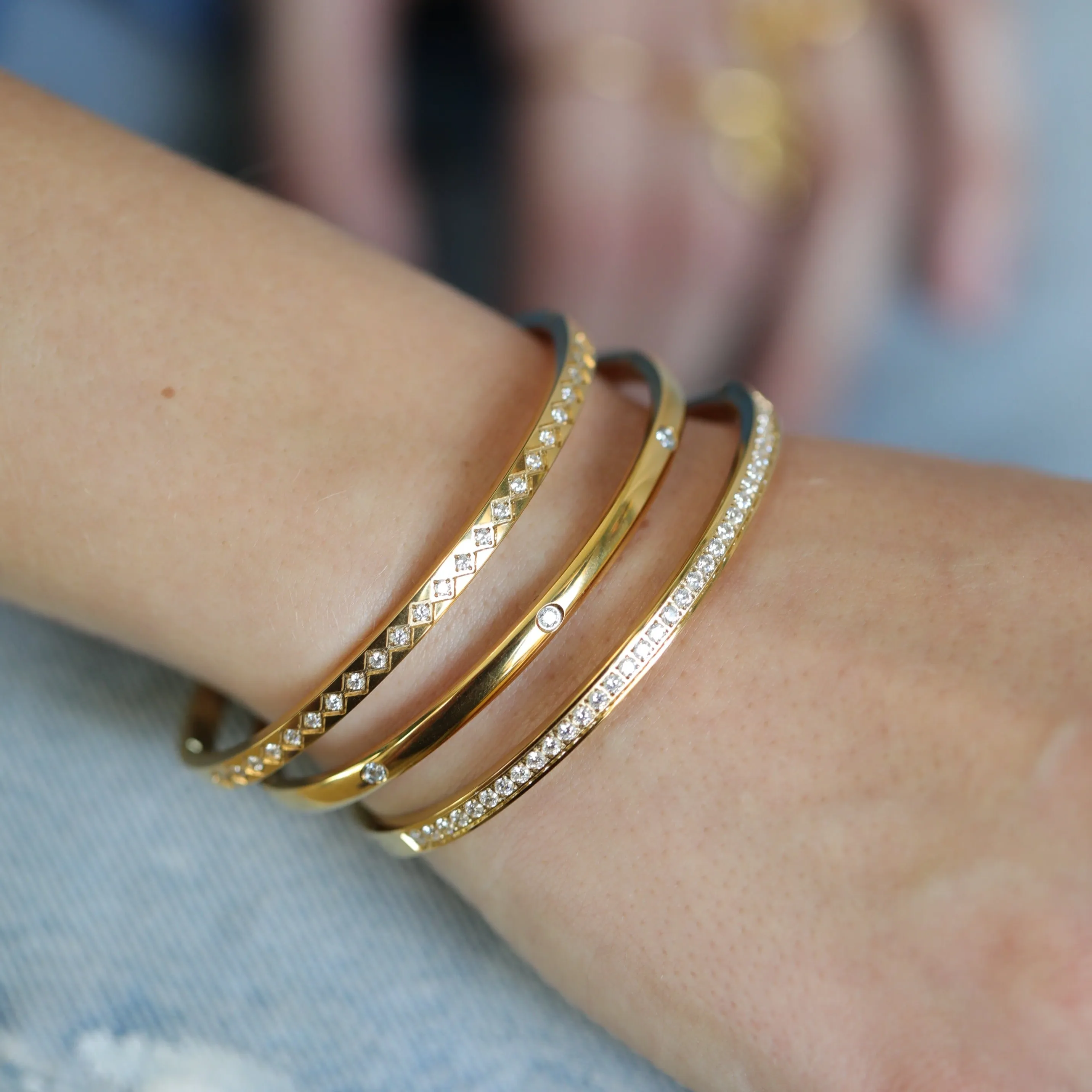 18K Gold-Filled Cubic Zirconia Bangle