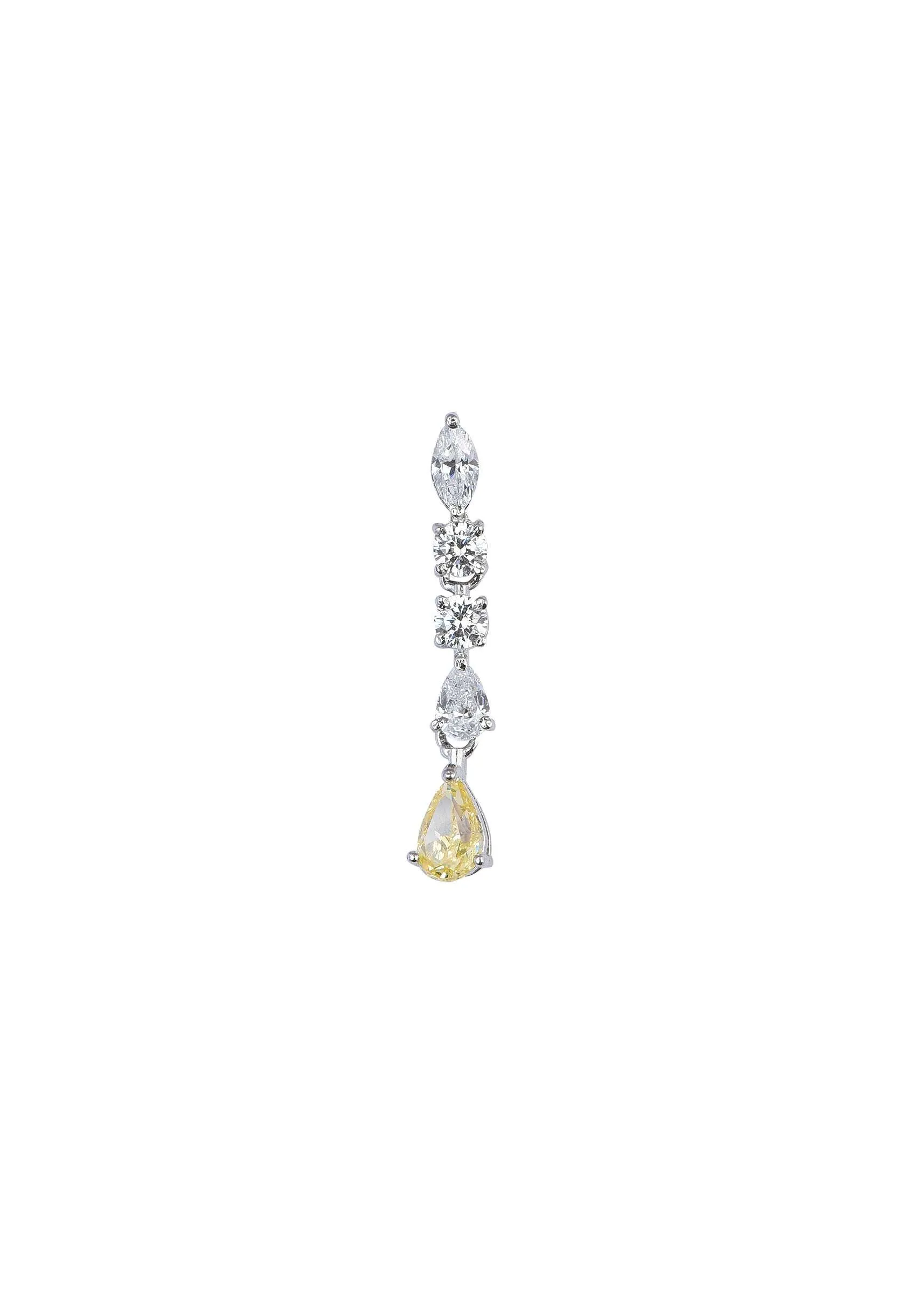 92.5 Sterling Silver Drop Pendant Necklace Set With Zirconia