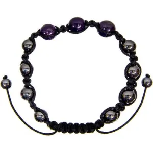 Adjustable Magnetic Hematite Amethyst Bracelet