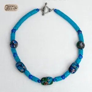 African Snake Beads with Lapis Lazuli and Venetian Glass