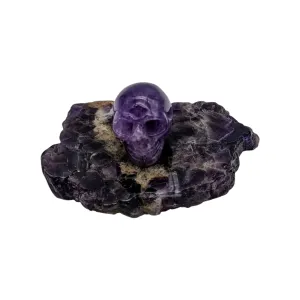 Amethyst Skull on Amethyst - Echo of a Stone