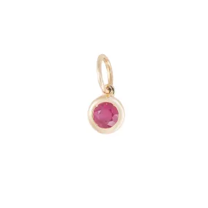 Bezel Ruby Hoop Charm