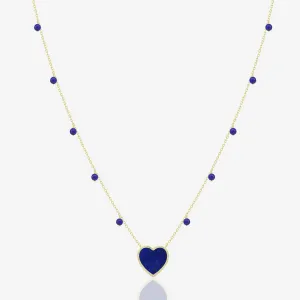 Ciana Heart Necklace in Lapis Lazuli