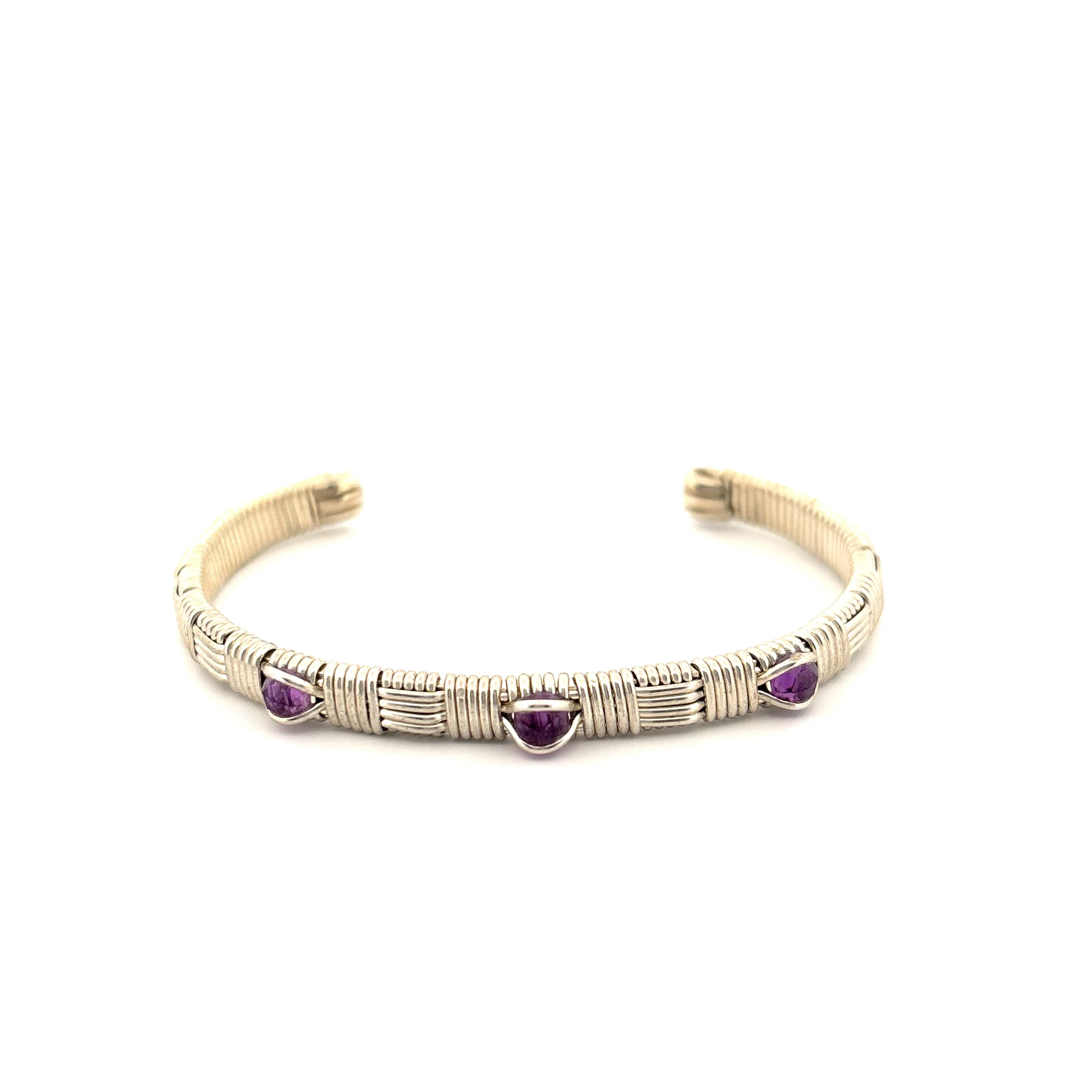 Classic 3 Gem Bracelet with Amethyst