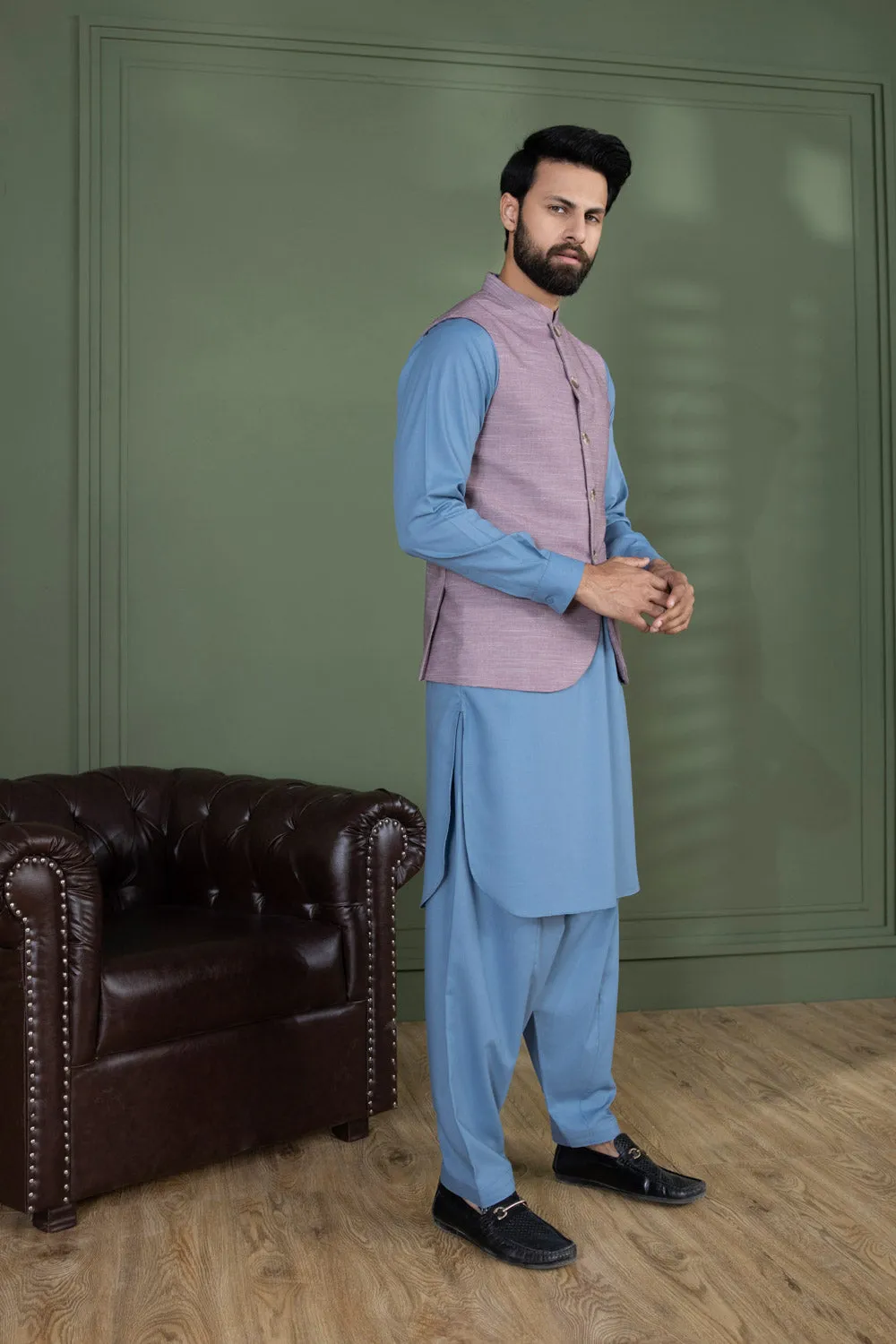 Cotton Yarn Dyed Waistcoat