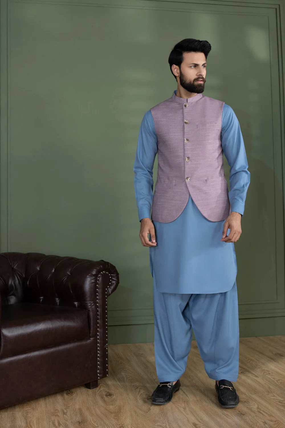 Cotton Yarn Dyed Waistcoat
