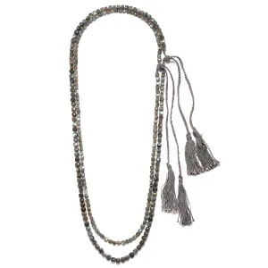 Cube Necklace with Silk Braid