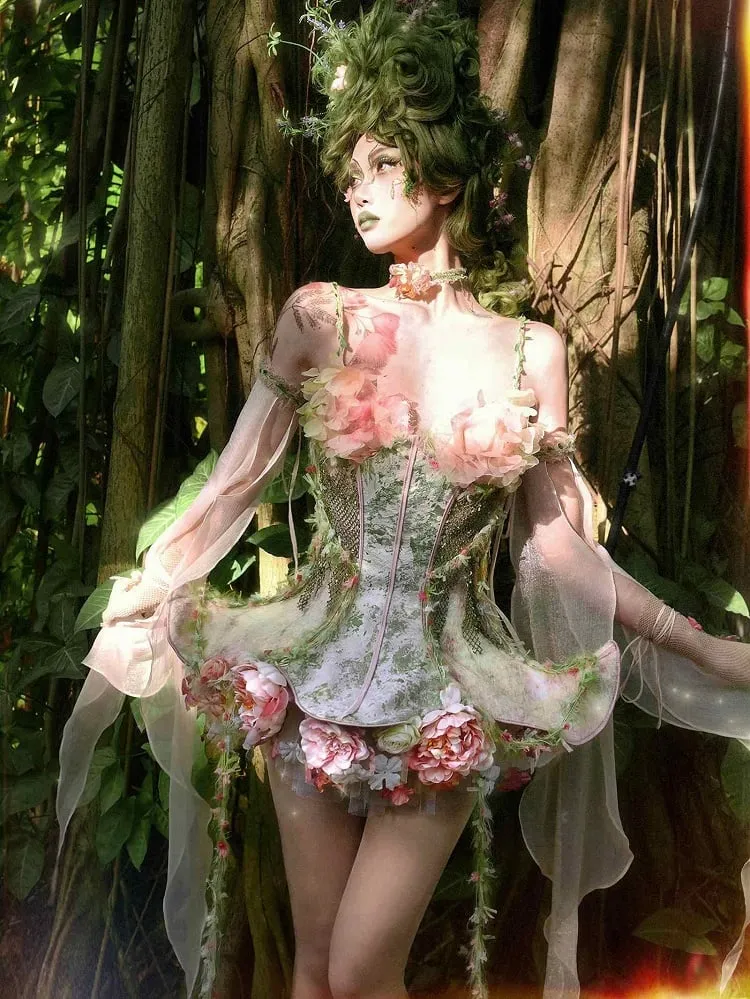 Fairy Kei Irregular Cascading Ruffle Sleeves