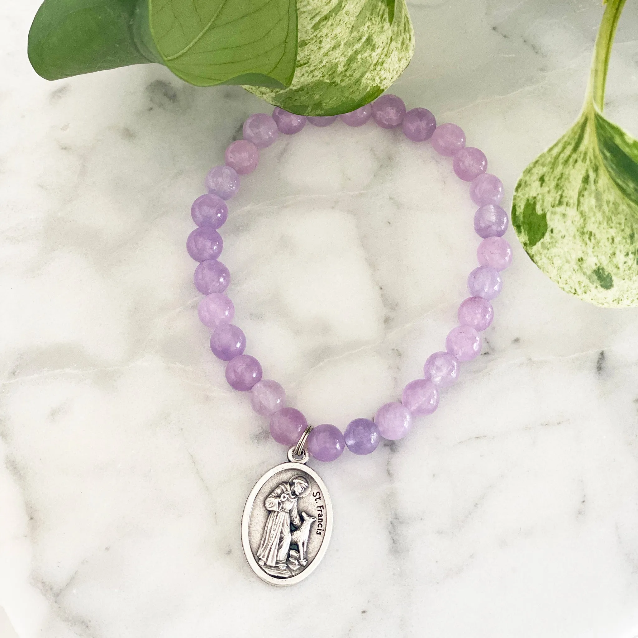 Gemstone Saint Bracelet - Amethyst