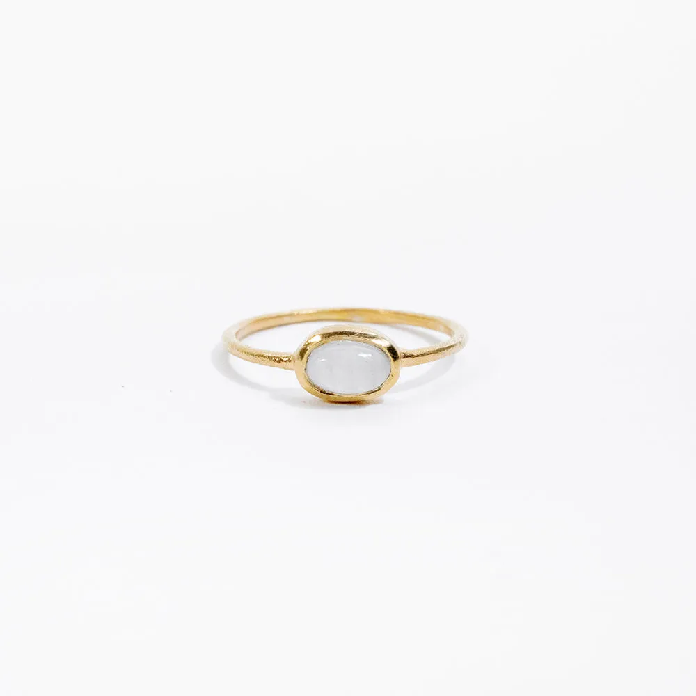 Gold Plated Moonstone Oval Ring