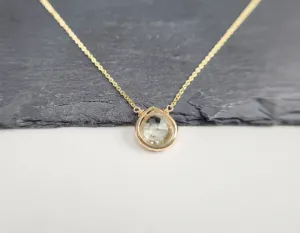 Green Amethyst Heart Briolette Pendant Necklace