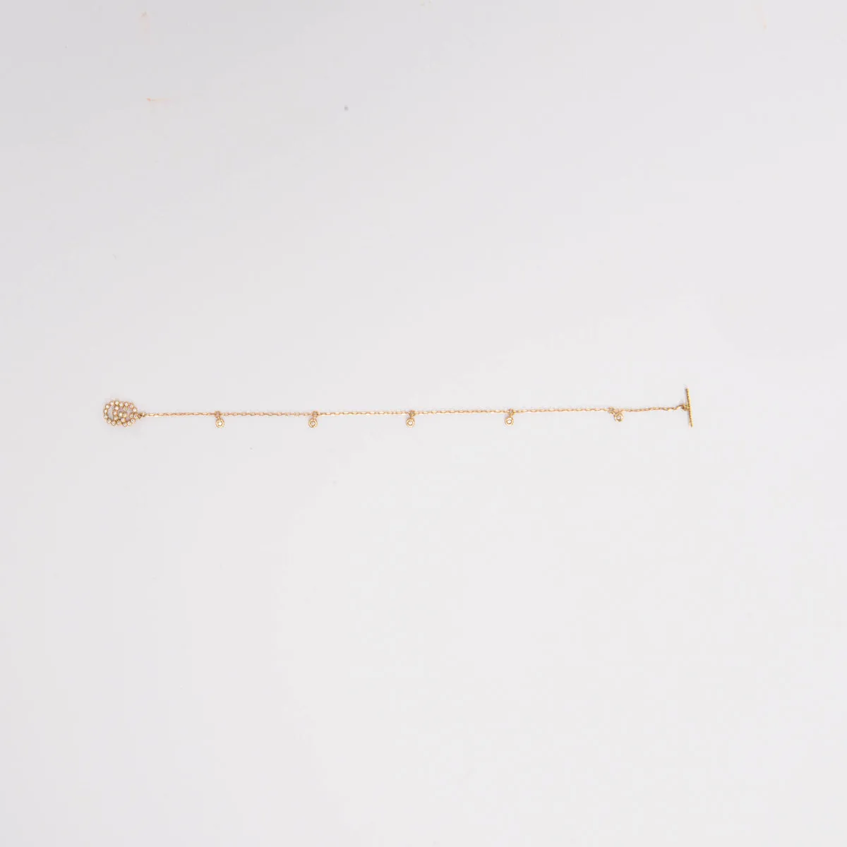 Gucci 18K Gold & Diamond Running GG Bracelet