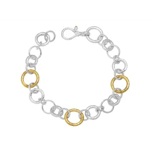 Gurhan Hoopla Sterling Silver and Yellow Gold Plated Bracelet, 8.25 inch