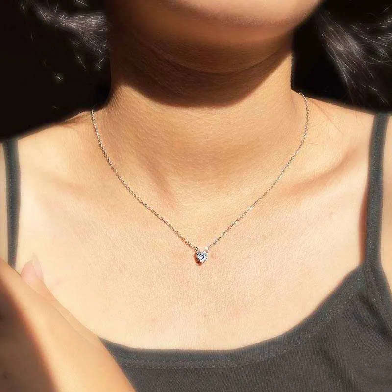Heart Shaped Solitaire Necklace