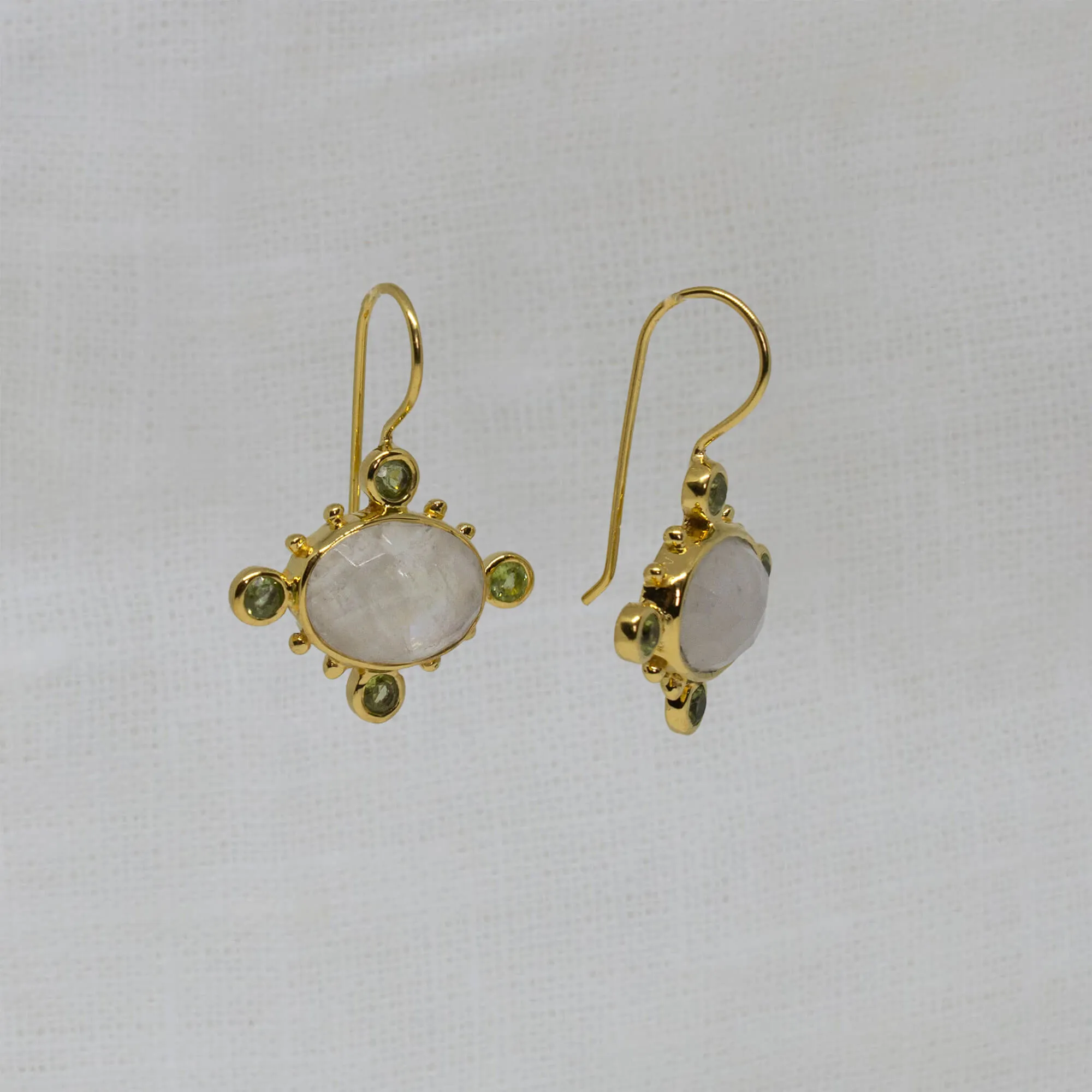 Hera Oval Gemstone Drop Earrings