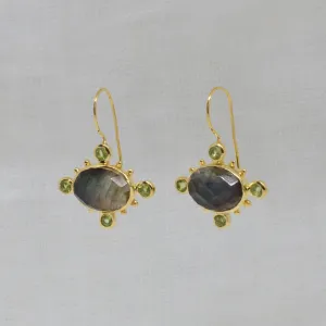 Hera Oval Gemstone Drop Earrings