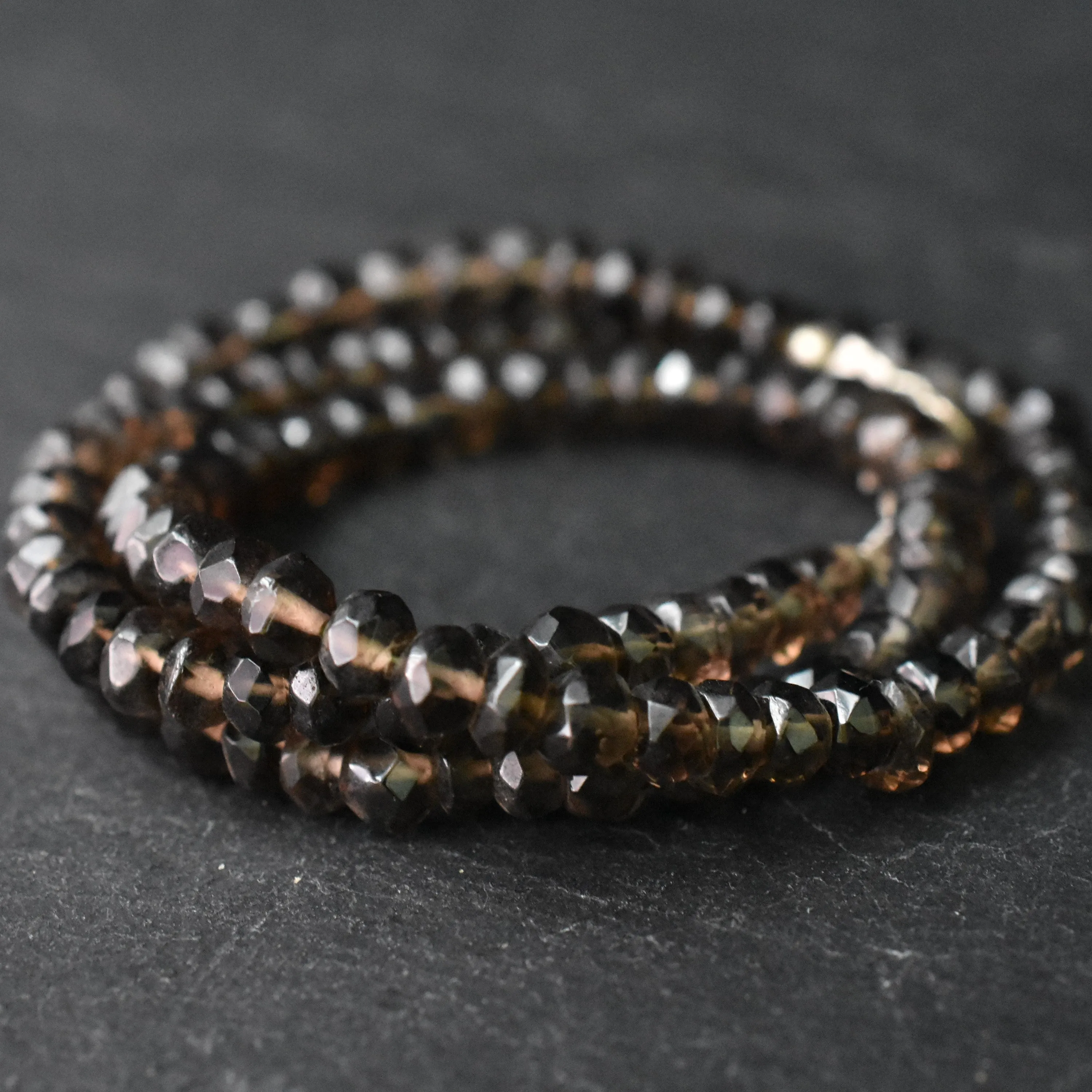 Himalayan Natural Faceted Smoky Quartz Beaded Necklace