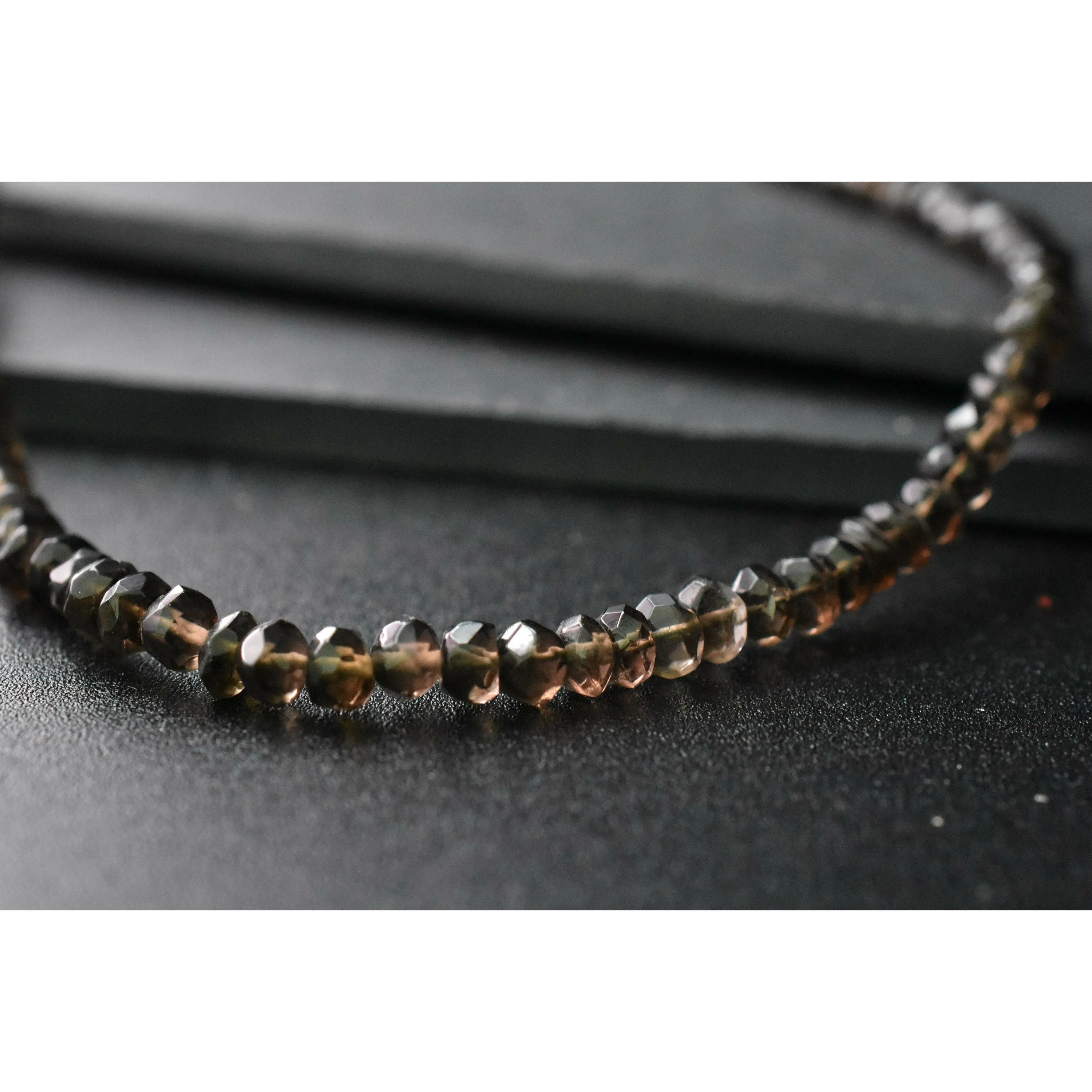 Himalayan Natural Faceted Smoky Quartz Beaded Necklace