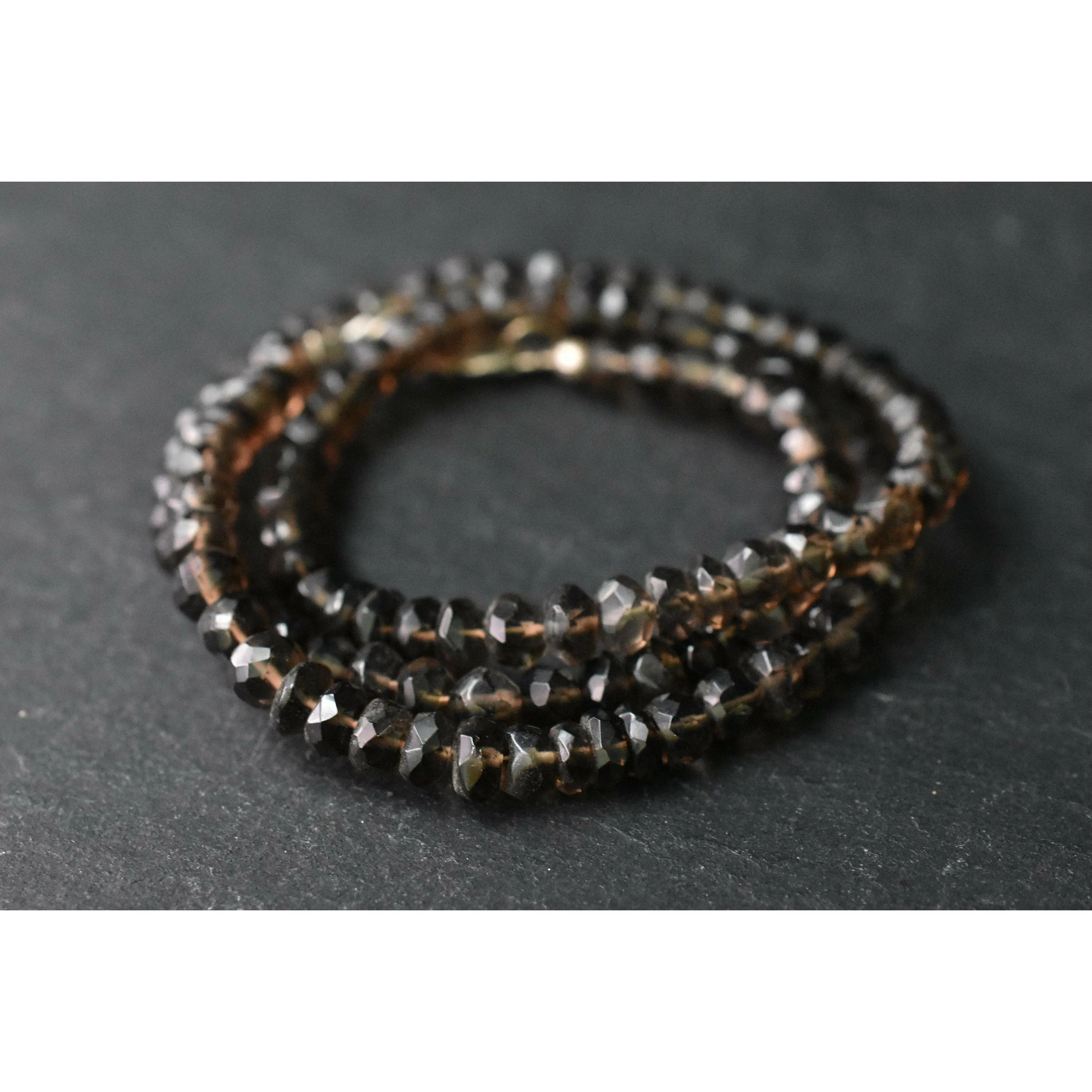 Himalayan Natural Faceted Smoky Quartz Beaded Necklace