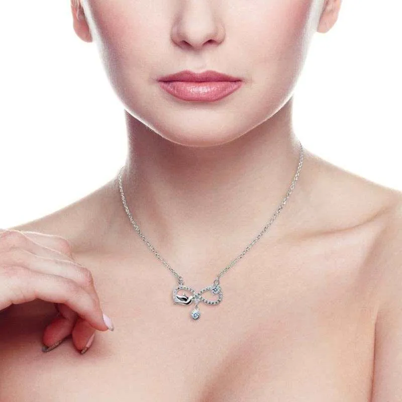 Infinity Bird Necklace with Zirconia Stones