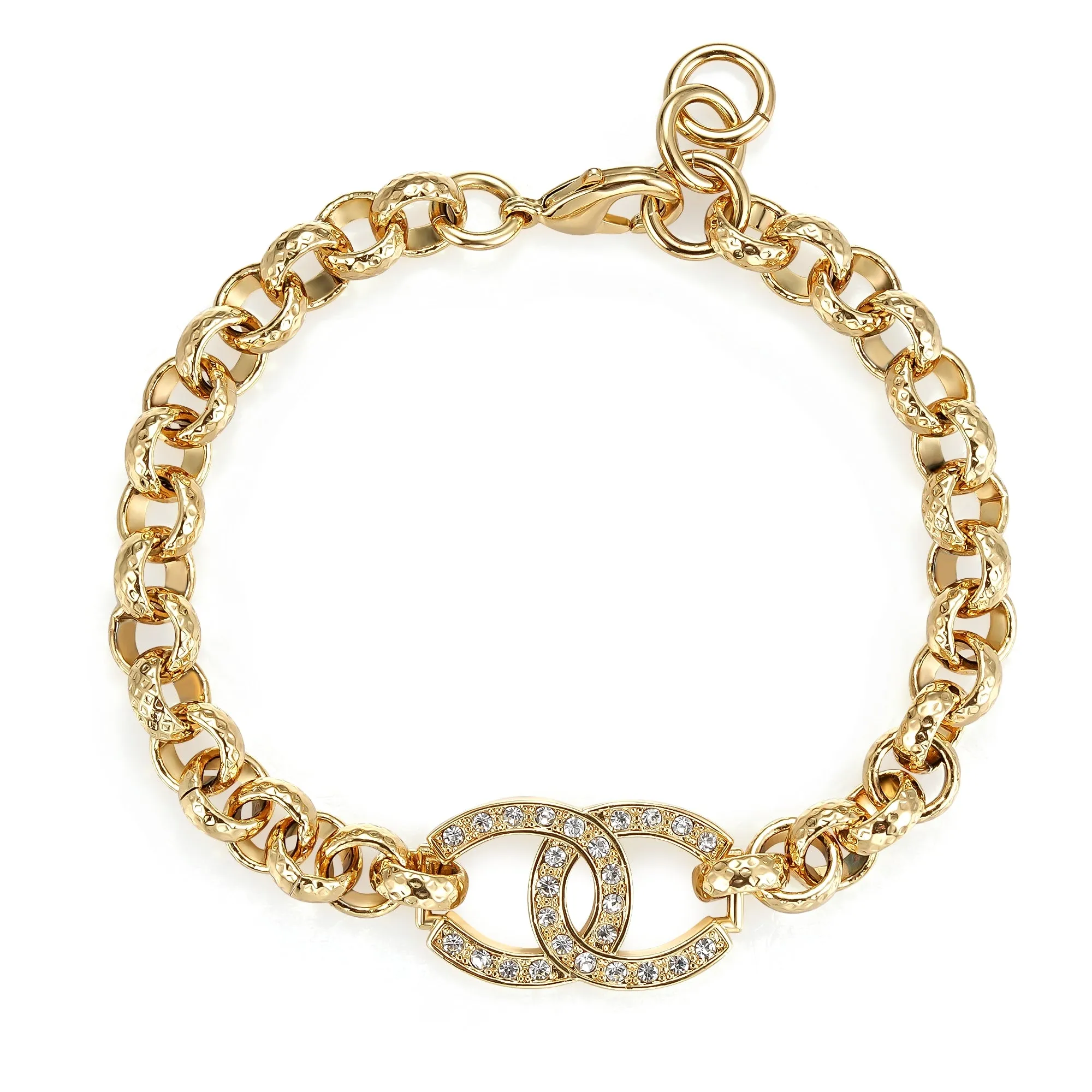 Kids Gold Filled Horseshoe Belcher Bracelet Stones 8/8.5 Inch