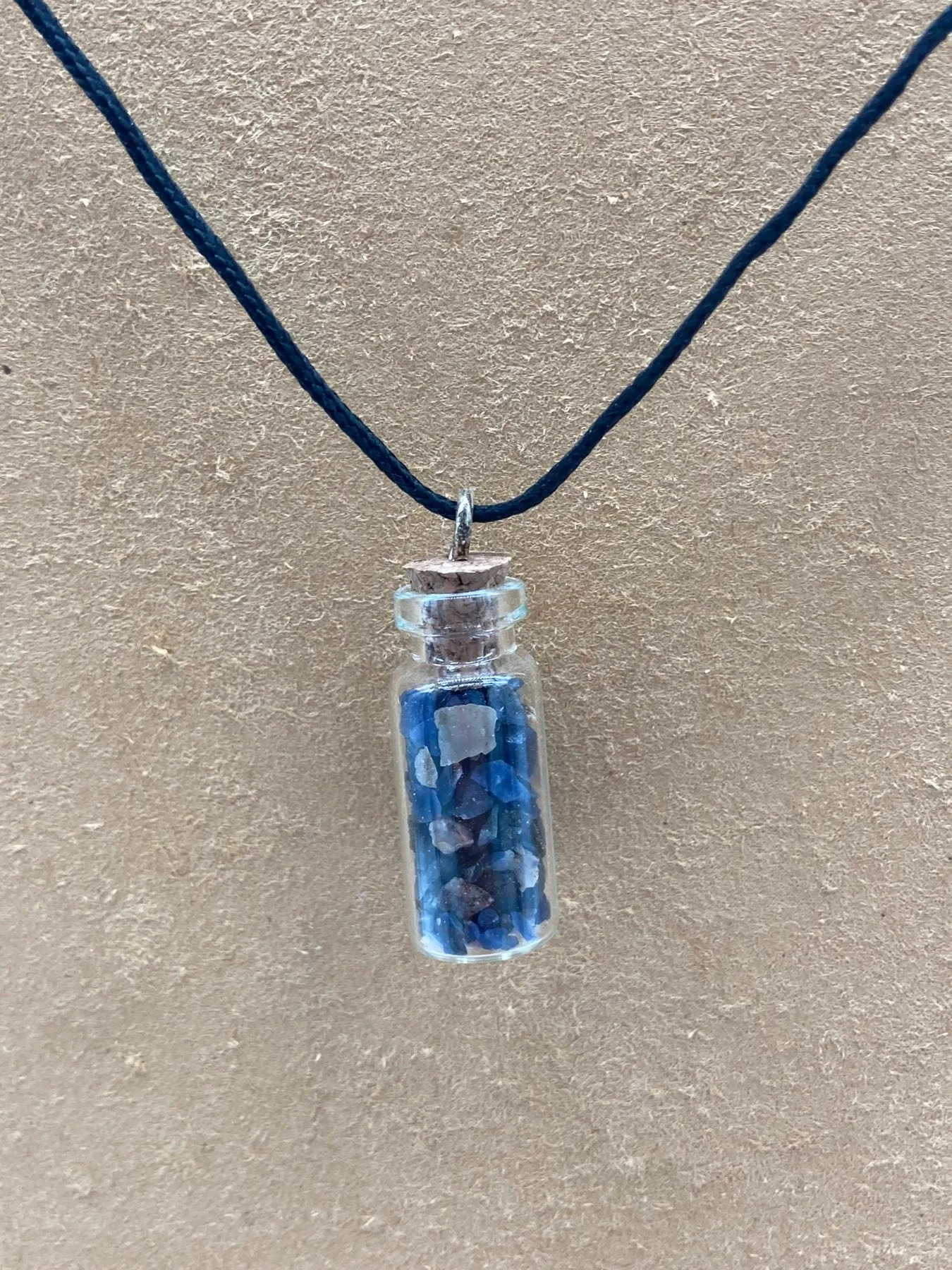 Lapis Lazuli Crystal Chips Bottle Necklace