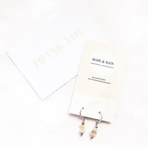 LILY MOONSTONE HUGGIE EARRINGS IN PLATINUM