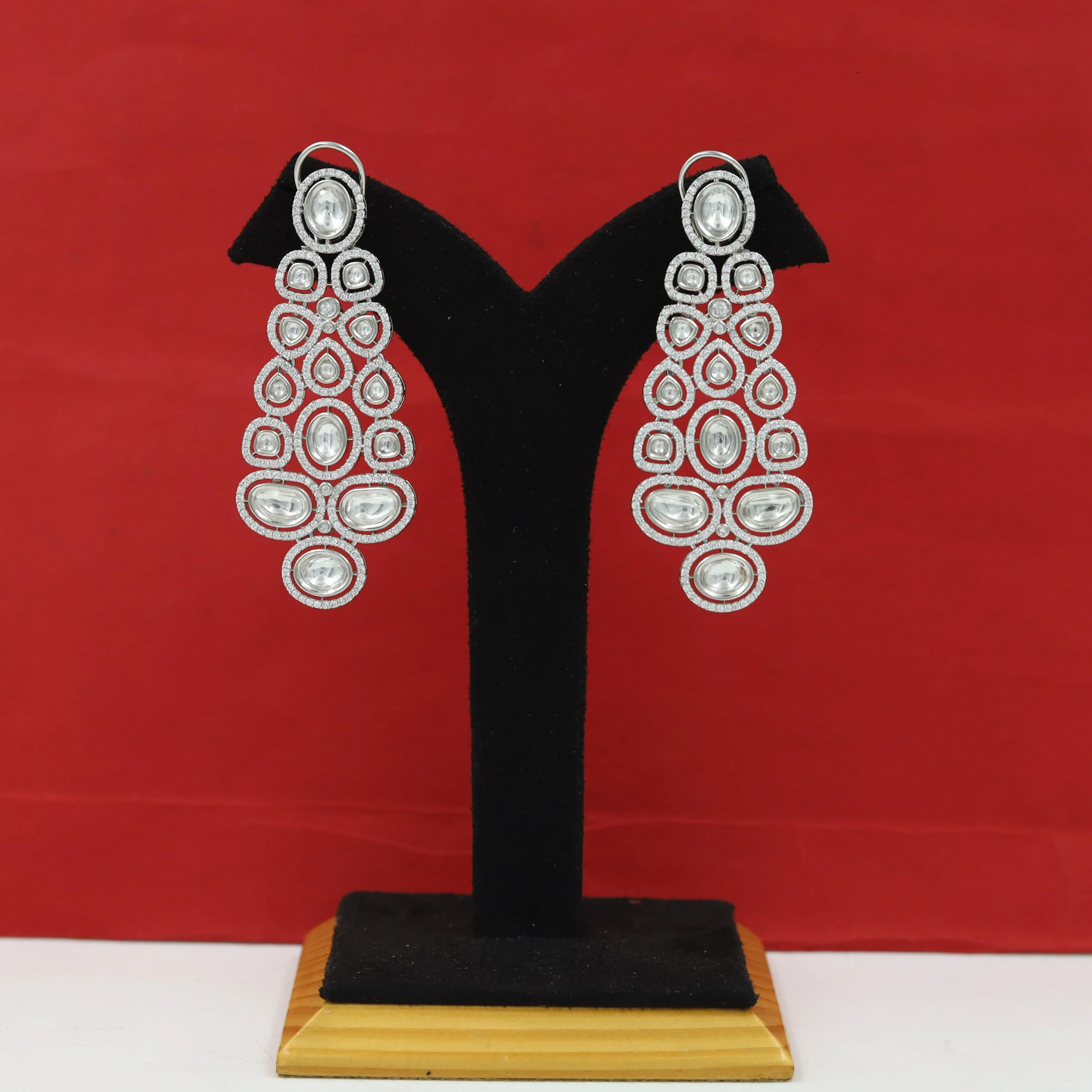 Long Neck Zircon/AD Necklace Set 6666-28