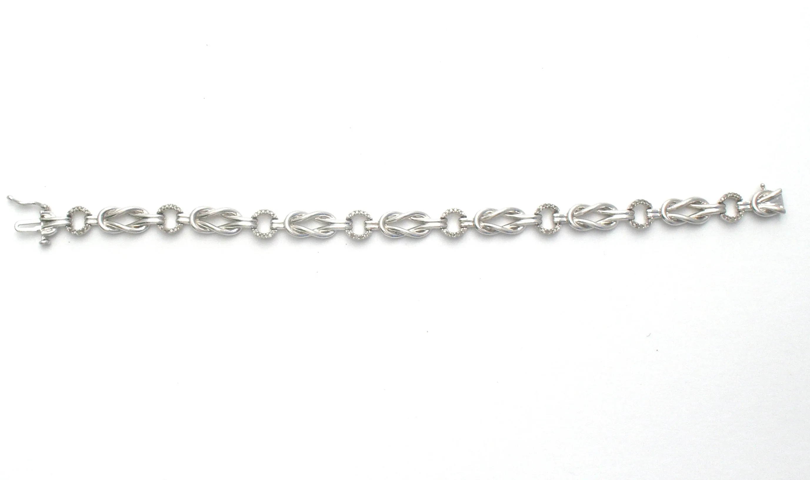 Love Knot Diamond Bracelet Sterling Silver