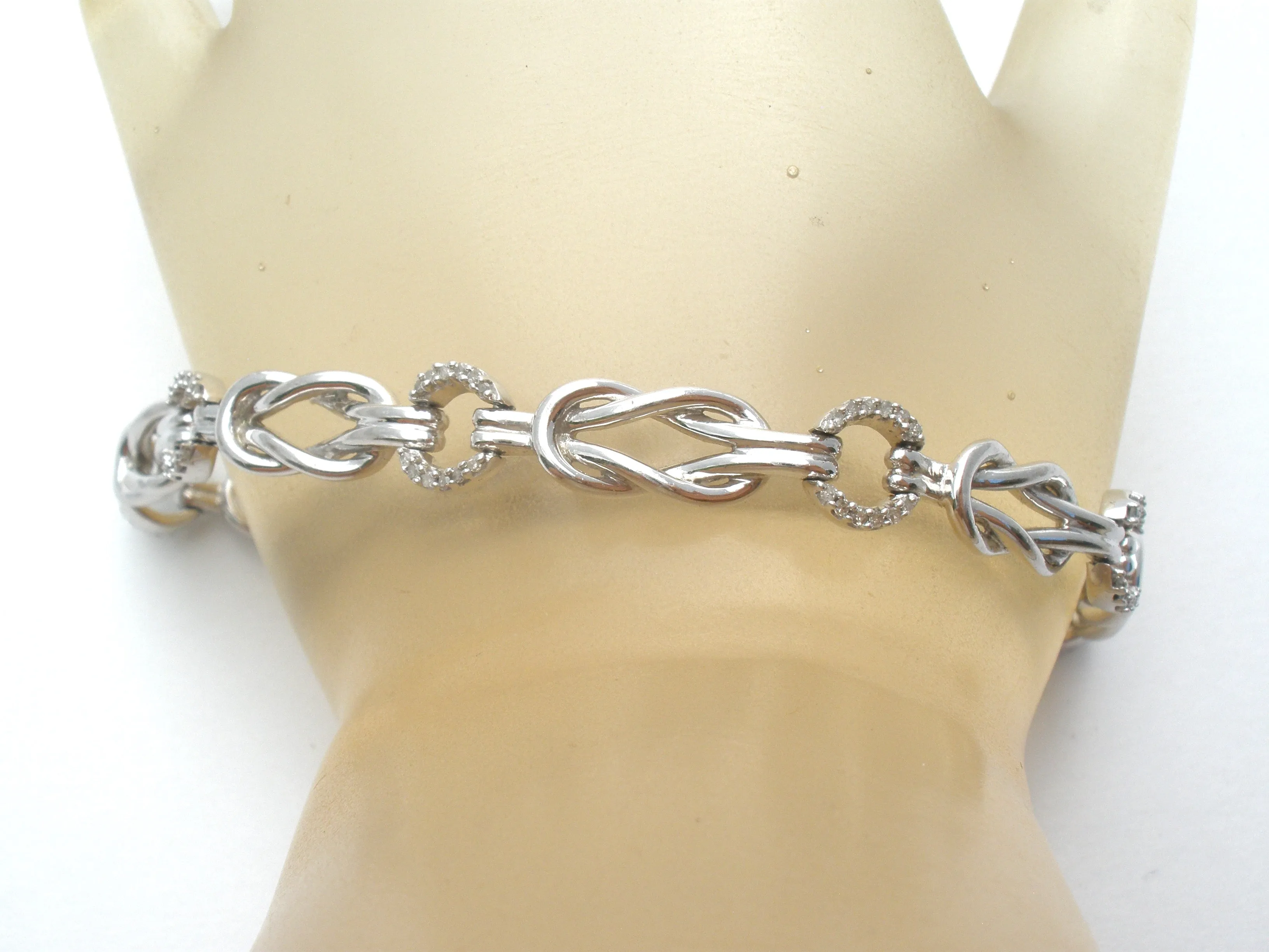 Love Knot Diamond Bracelet Sterling Silver