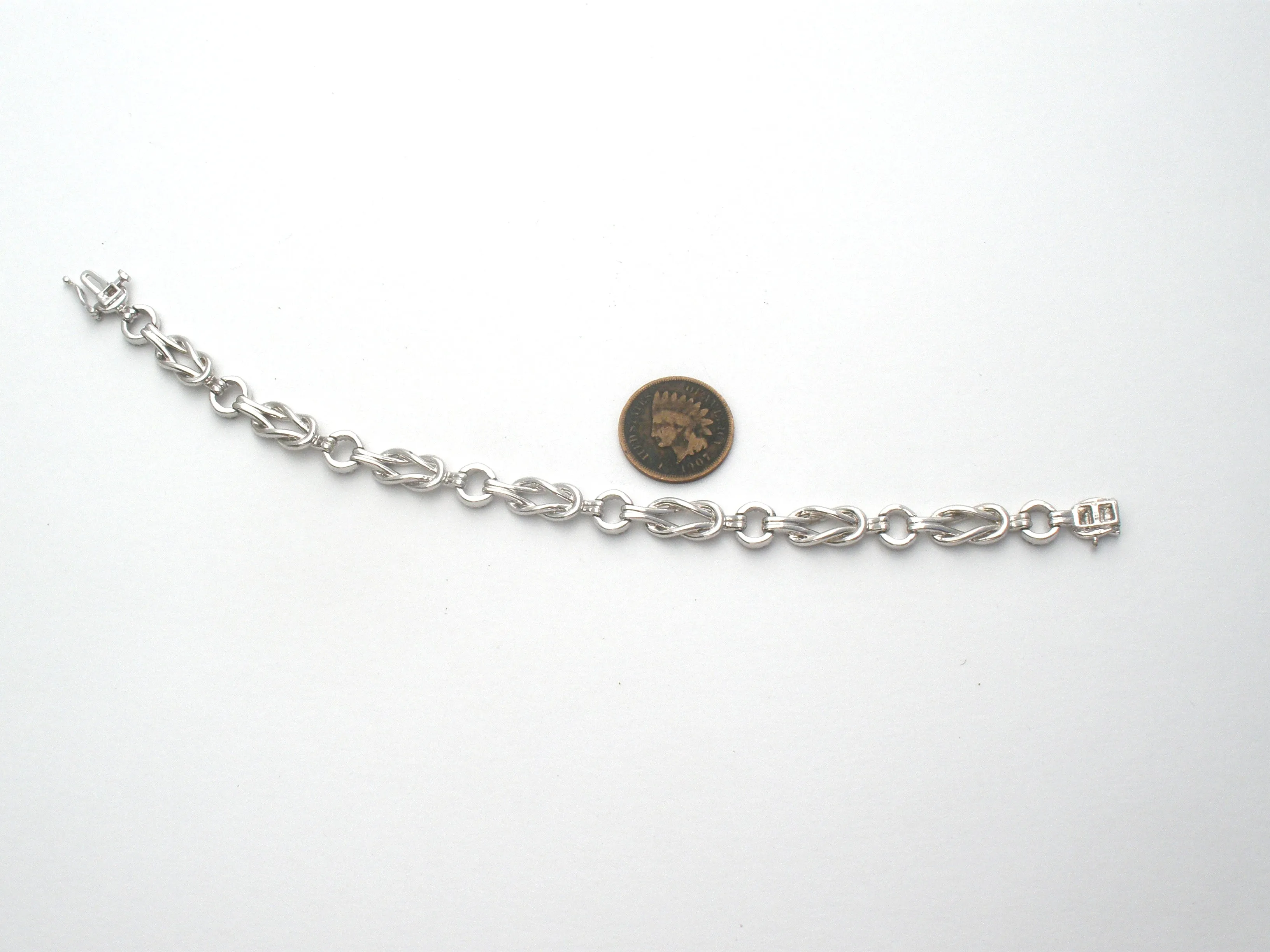 Love Knot Diamond Bracelet Sterling Silver