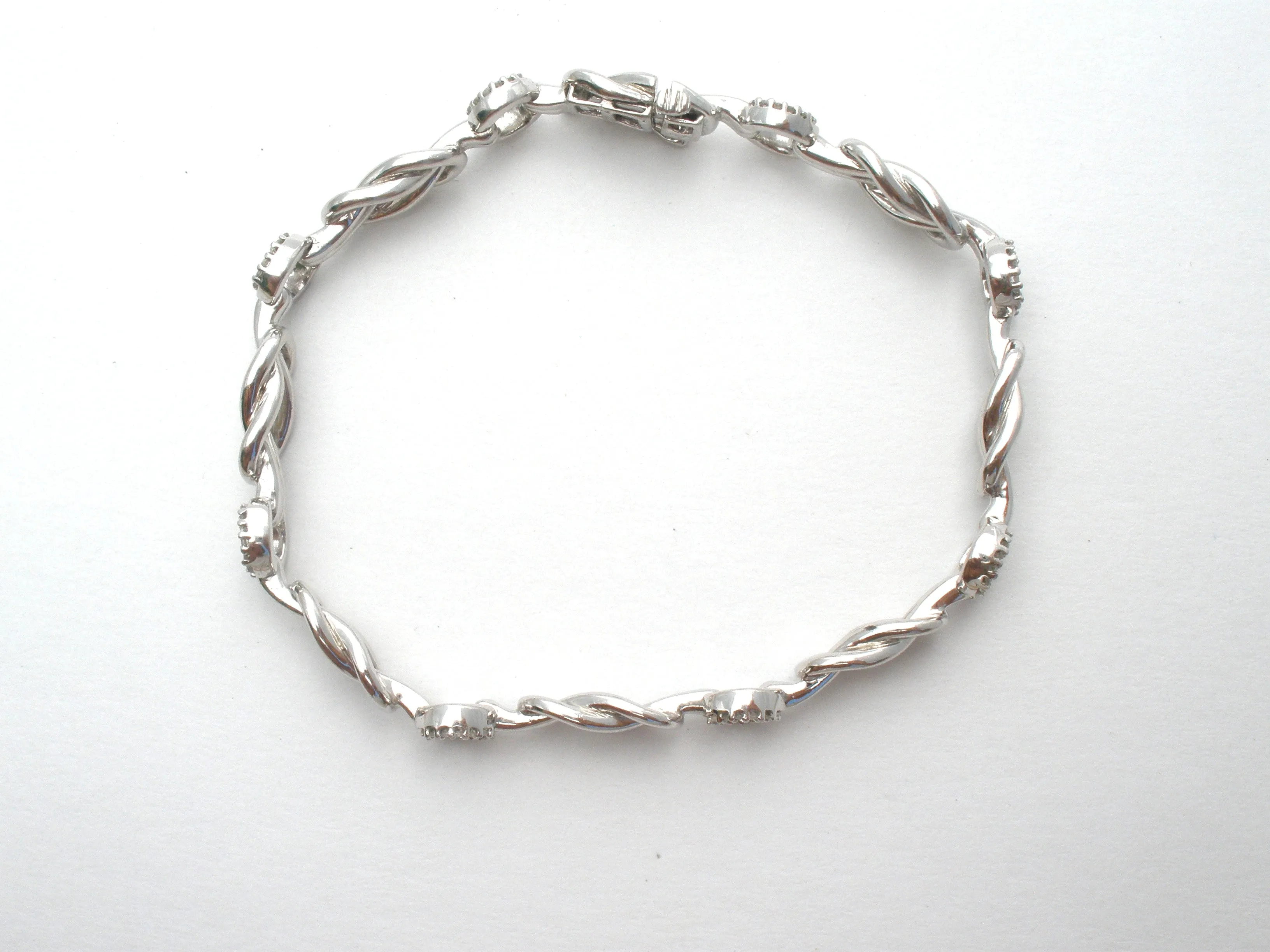 Love Knot Diamond Bracelet Sterling Silver