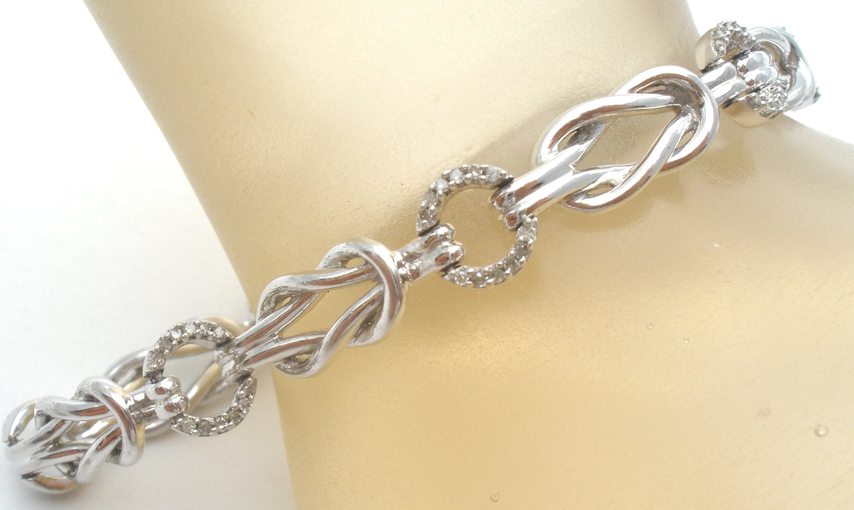 Love Knot Diamond Bracelet Sterling Silver