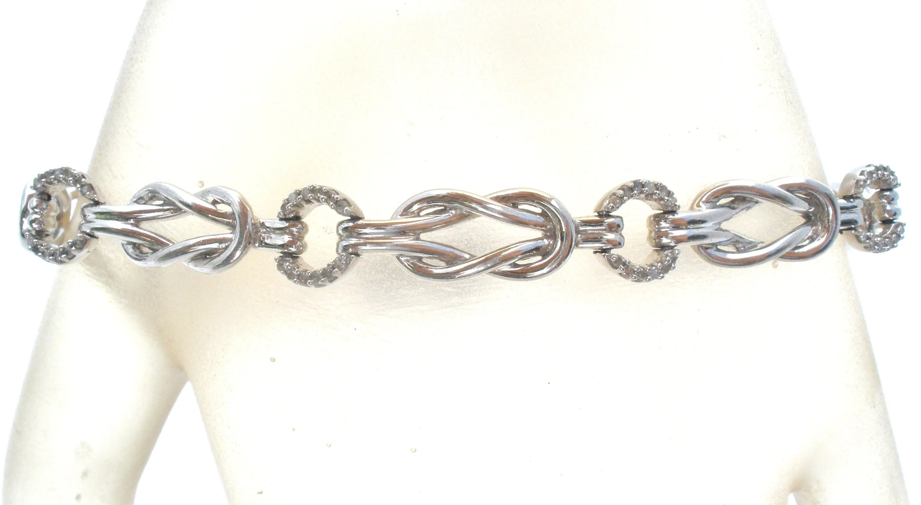 Love Knot Diamond Bracelet Sterling Silver