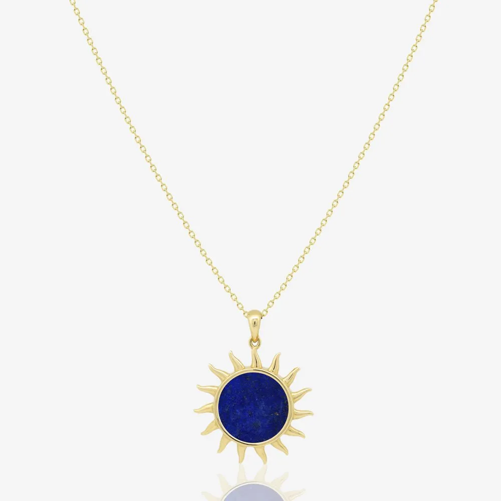 Lynor Sun Necklace in Lapis Lazuli