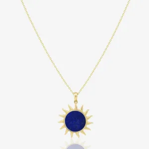 Lynor Sun Necklace in Lapis Lazuli