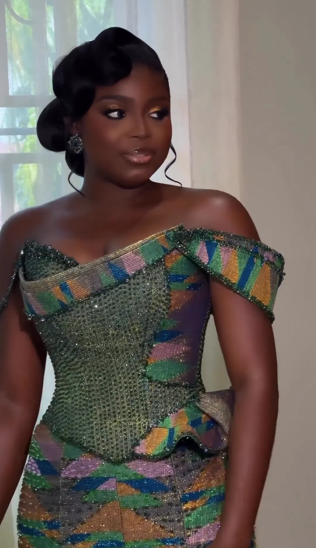 MG Fashion Royal Kente Cloth Dress Design MGDC05