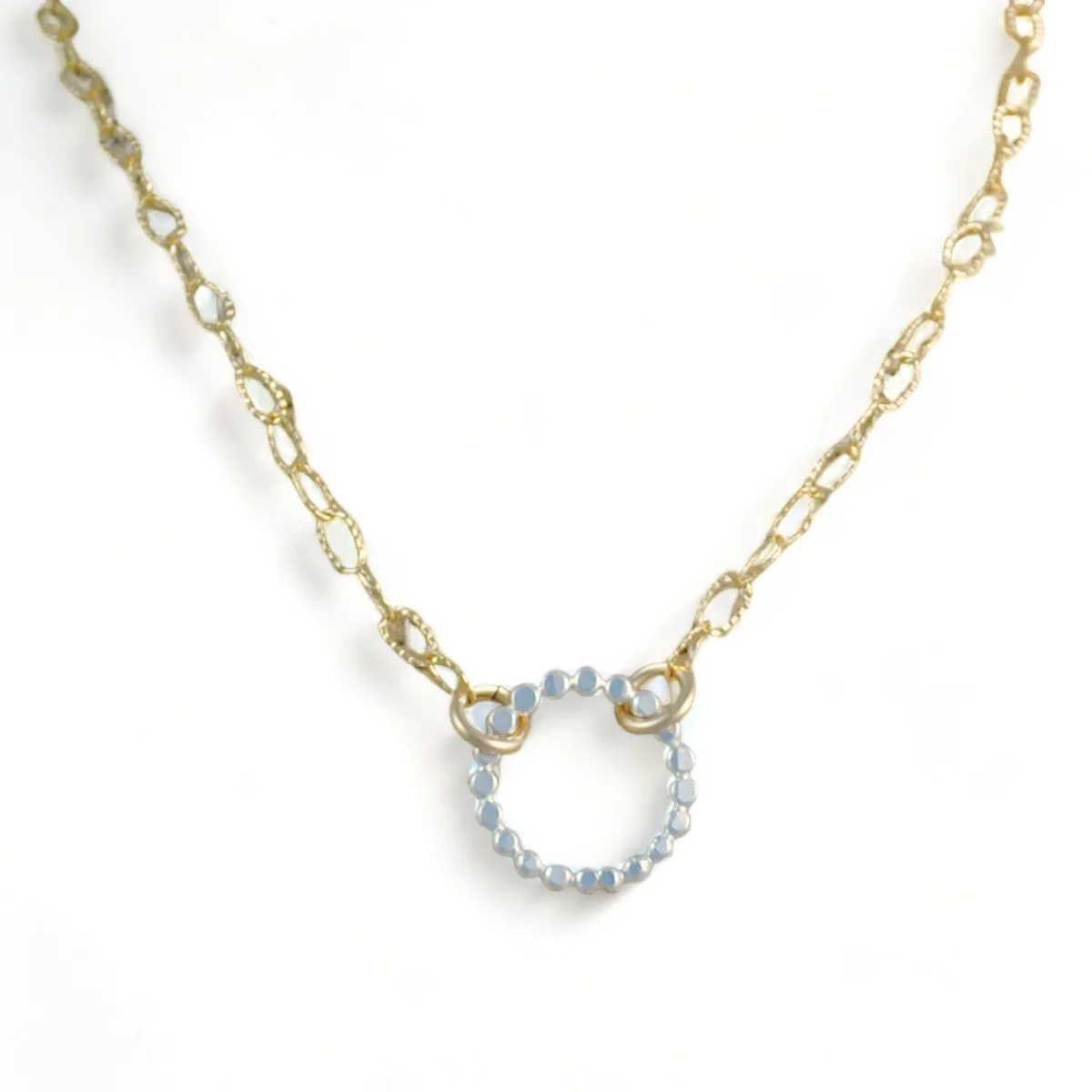 Mini Beaded Pendant - mixed metals