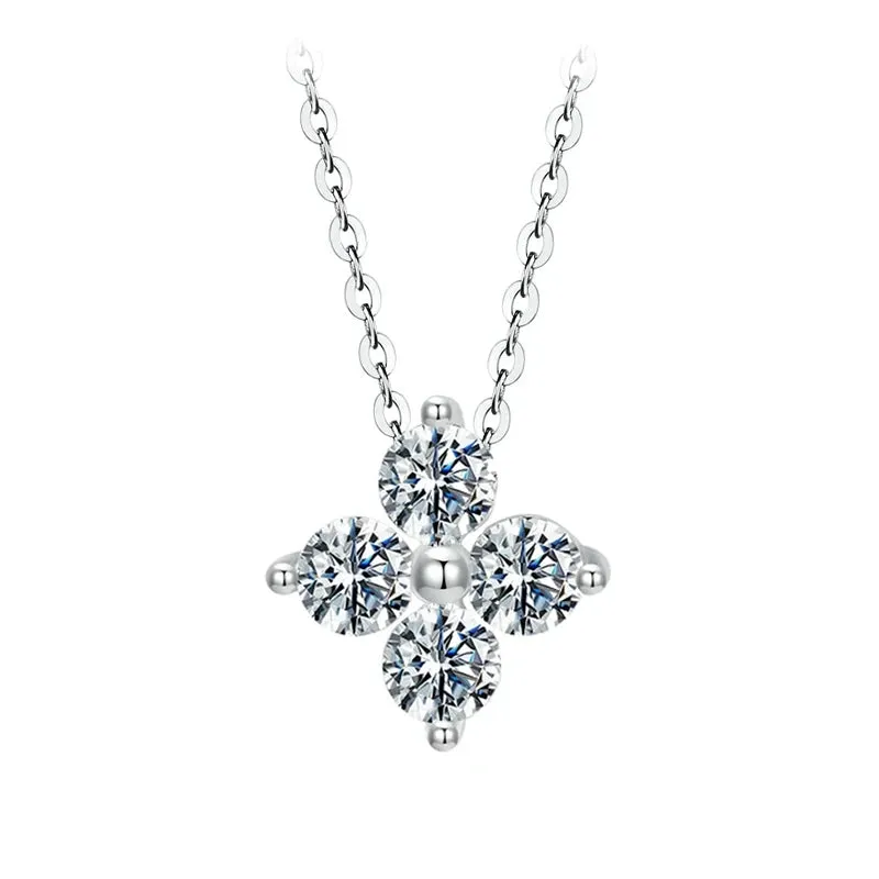 Moissanite Flower Necklace - Hannaca