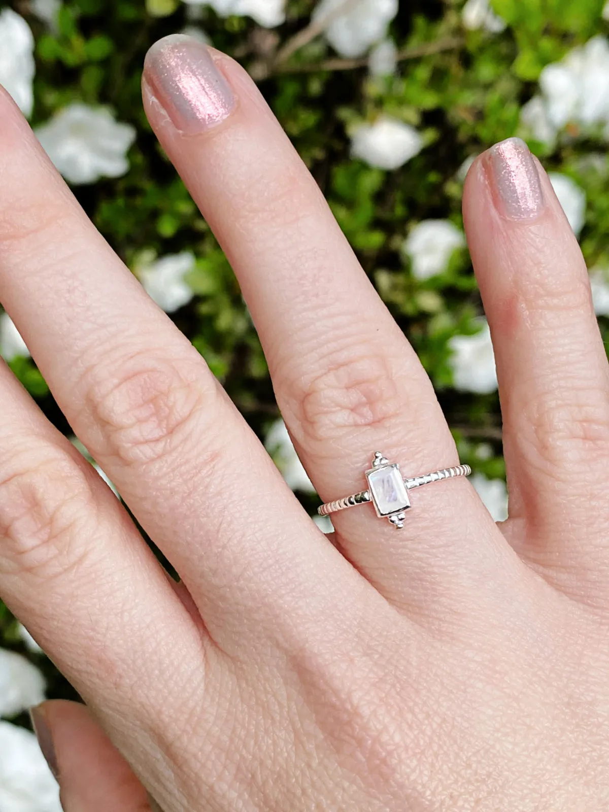 Moonstone Baguette Ring