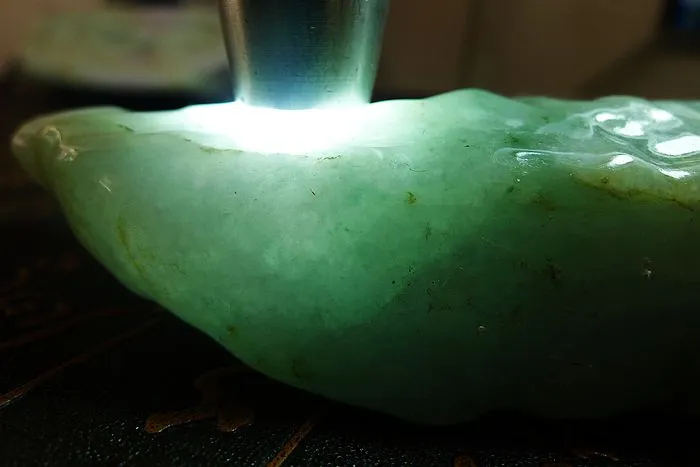 Natural Jade Rough Jadeite Raw (510g,11.8X10.3X3.3cm)