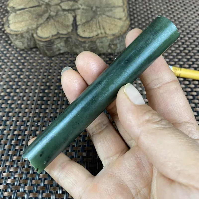 Natural Kunlun Jade Rough Nephrite Raw (65g,10.6X1.6cm)