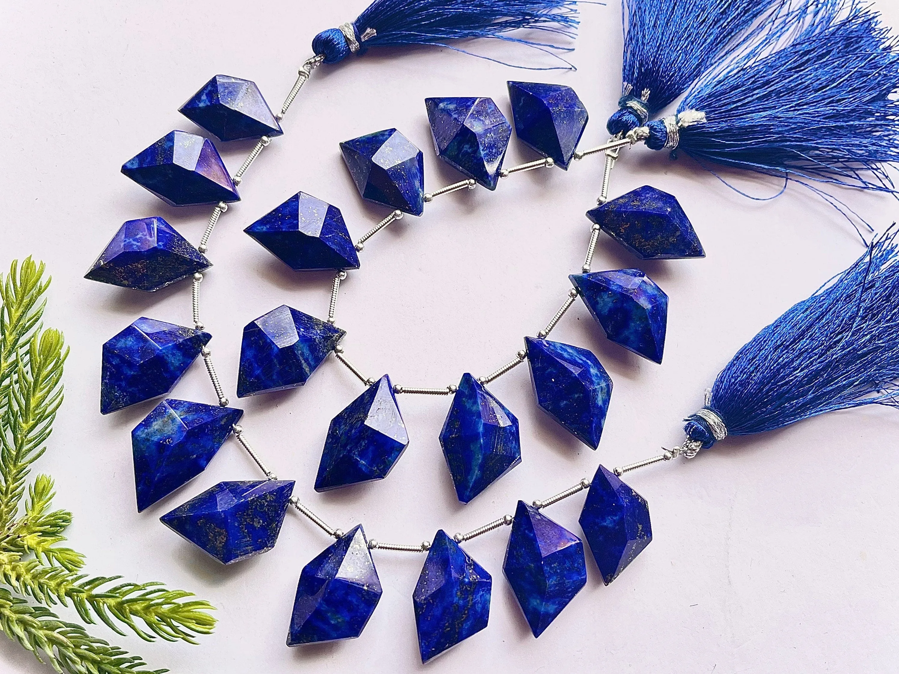 Natural Lapis Lazuli Spindle shape Faceted beads