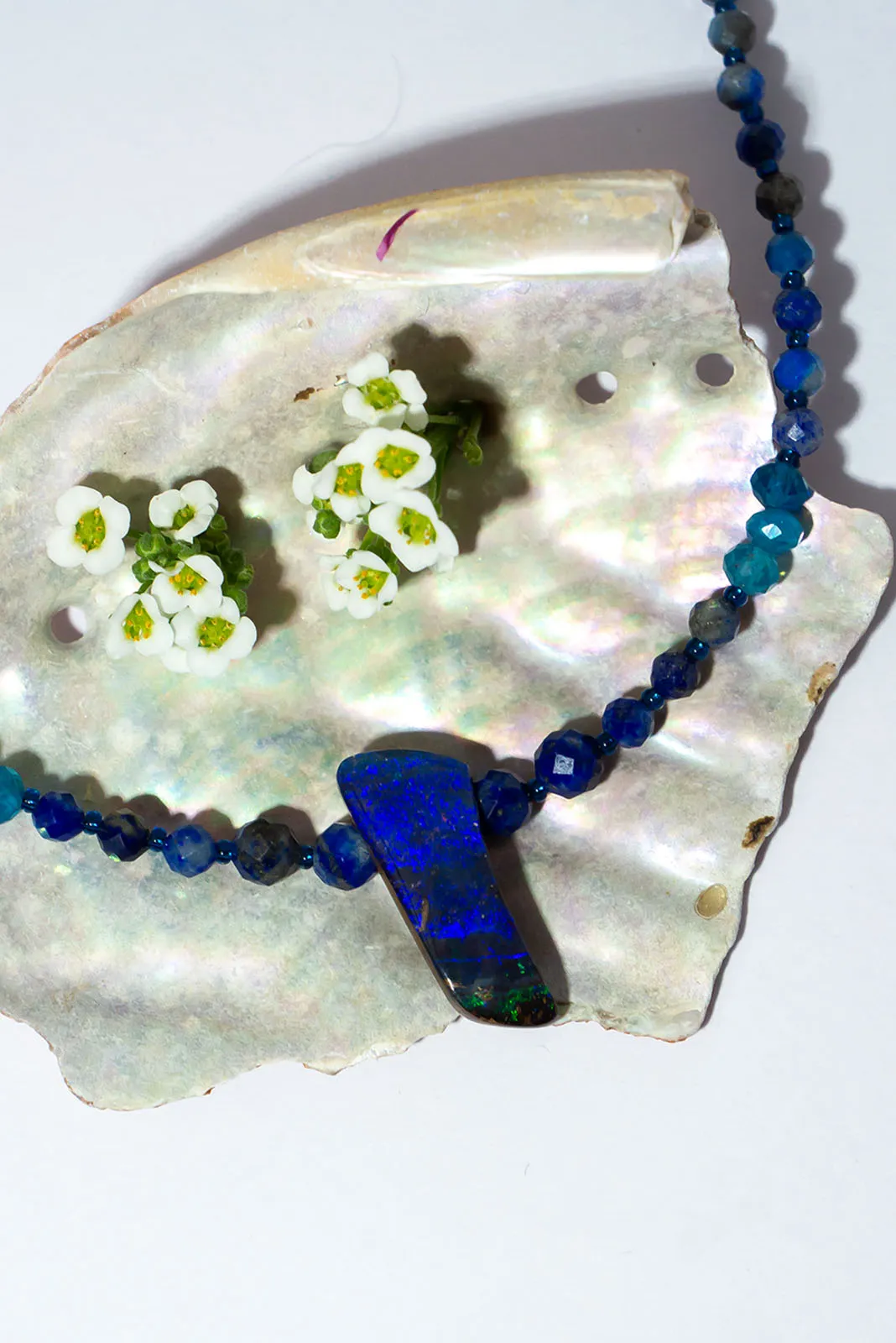 Necklace Australian Opal Blue Freedom