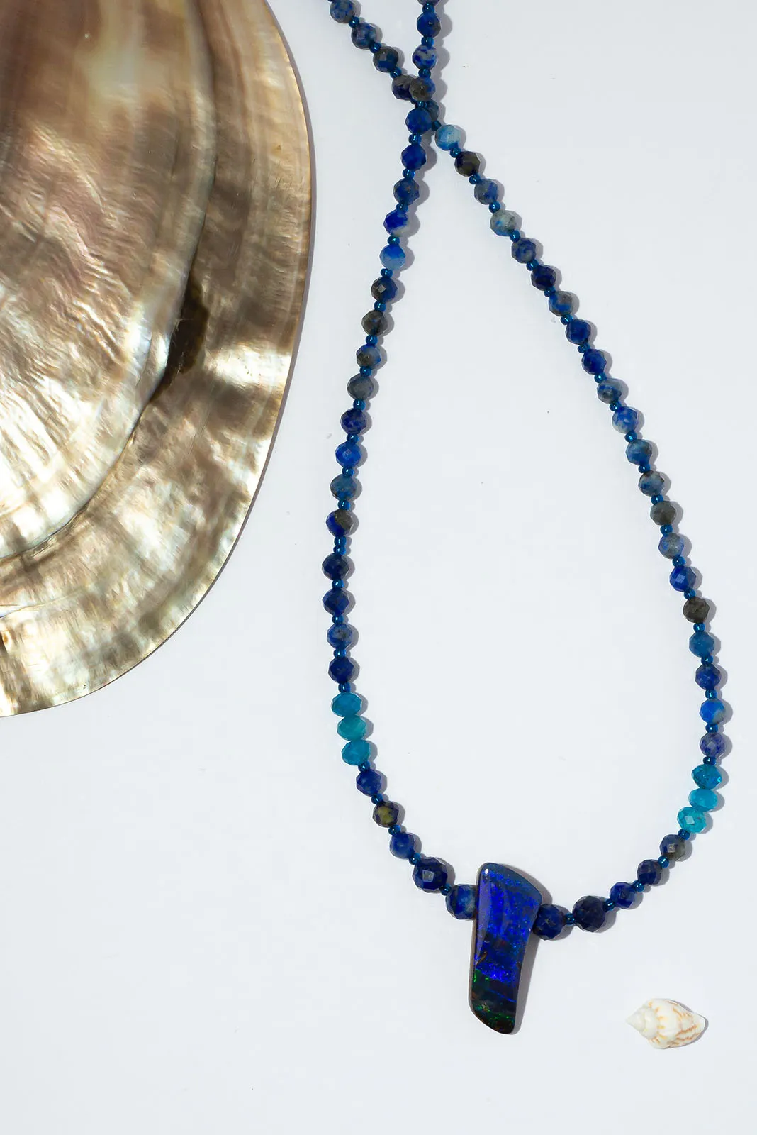 Necklace Australian Opal Blue Freedom