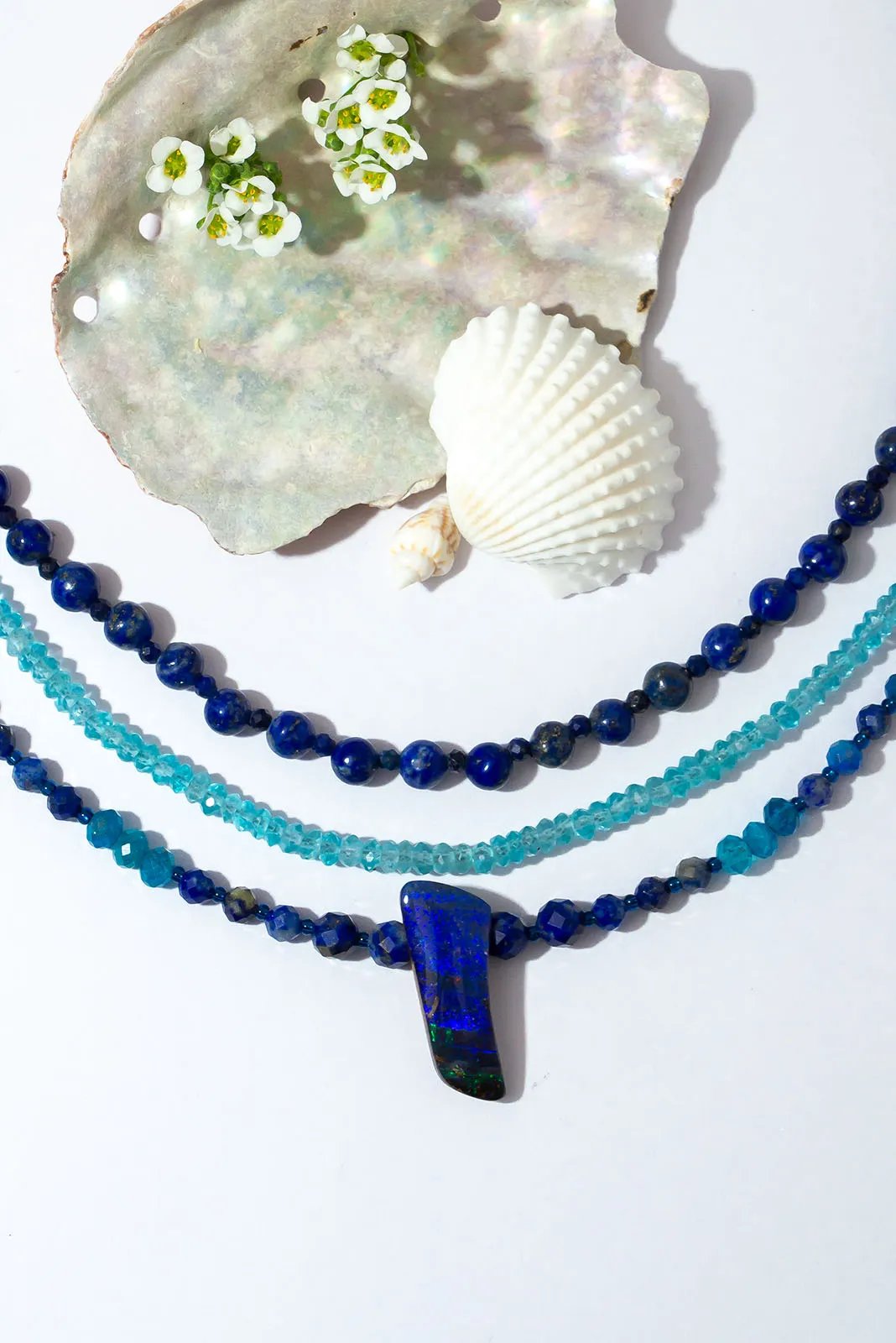 Necklace Australian Opal Blue Freedom