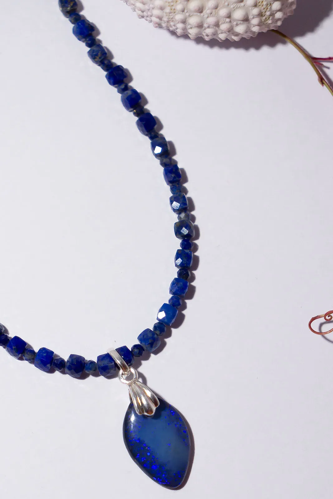Necklace Australian Opal Neptune Blue