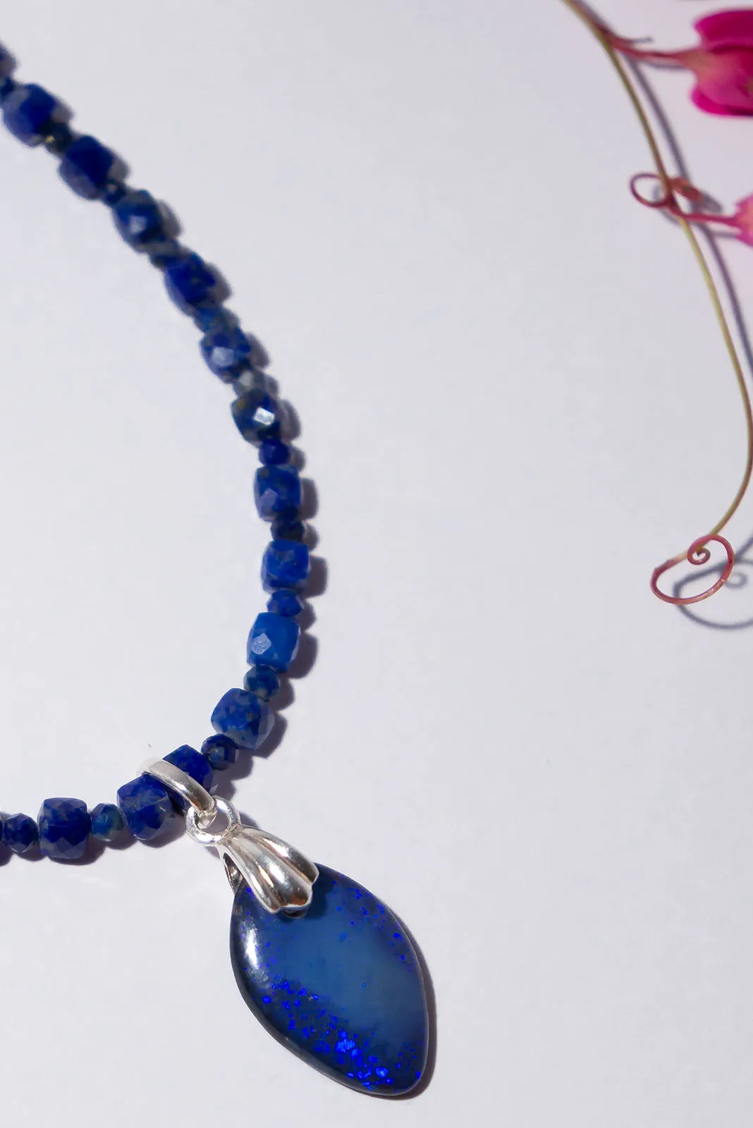 Necklace Australian Opal Neptune Blue